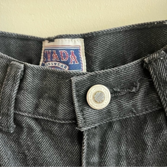 Vintage Nevada Black High Waisted Tapered Jeans with Eye detail - Picture 6 of 11